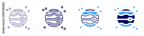 Seismic shift icon in 4 different styles. Thin Line, Line, Bold Line, Duotone. Duotone style. Editable stroke