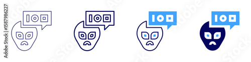 Solute behavior icon in 4 different styles. Thin Line, Line, Bold Line, Duotone. Duotone style. Editable stroke