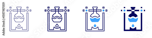 Vacuum flask icon in 4 different styles. Thin Line, Line, Bold Line, Duotone. Duotone style. Editable stroke