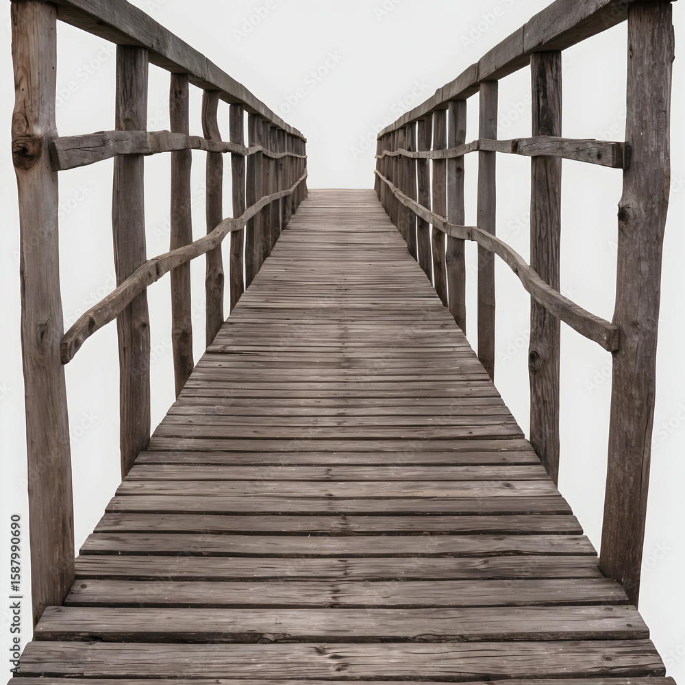 Obraz premium Wooden Footbridge Leads to the Horizon