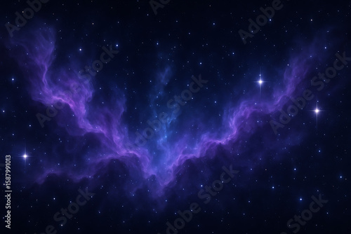 Stunning Purple Nebula in Deep Space