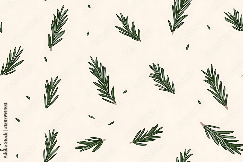 Bog Rosemary Minimalist seamless pattern background vector Bog Rosemary Minimalist seamless pattern background vector