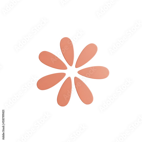Minimal flower shape on black background