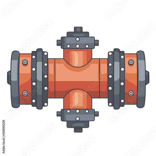 Flat vector illustration of an industrial water , isolated