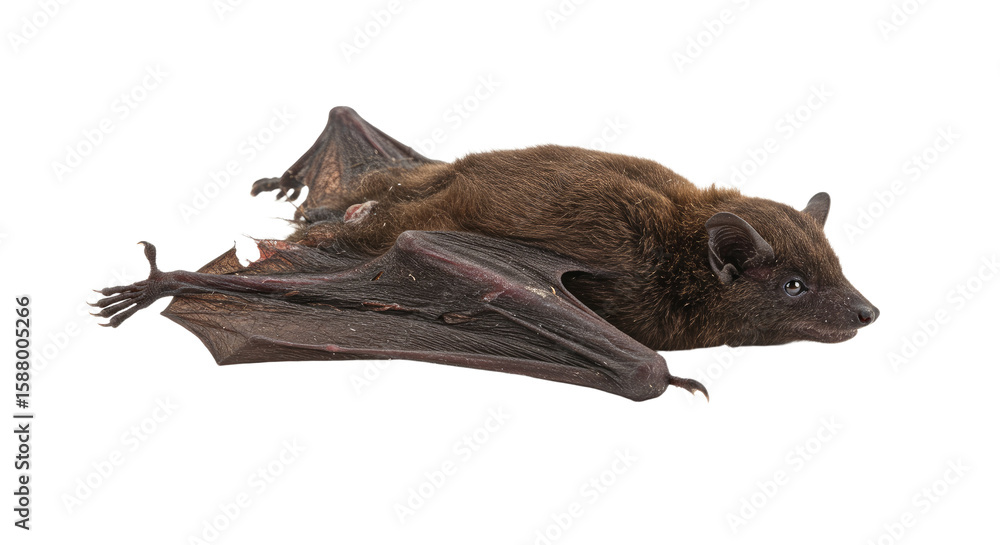 Fototapeta premium Isolated Brown Bat on White Background.