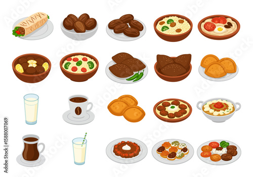 Food assortment of wraps coffee baked goods and more