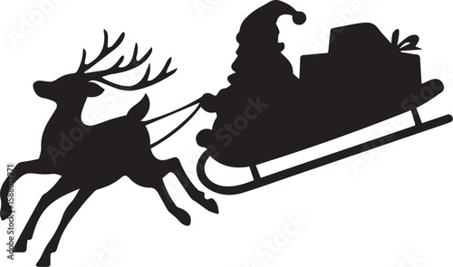 santa claus on sledge