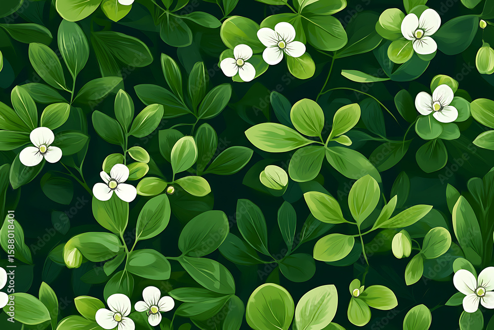 Canadian Bunchberry Minimalist seamless pattern background vector Canadian Bunchberry Minimalist seamless pattern background vector