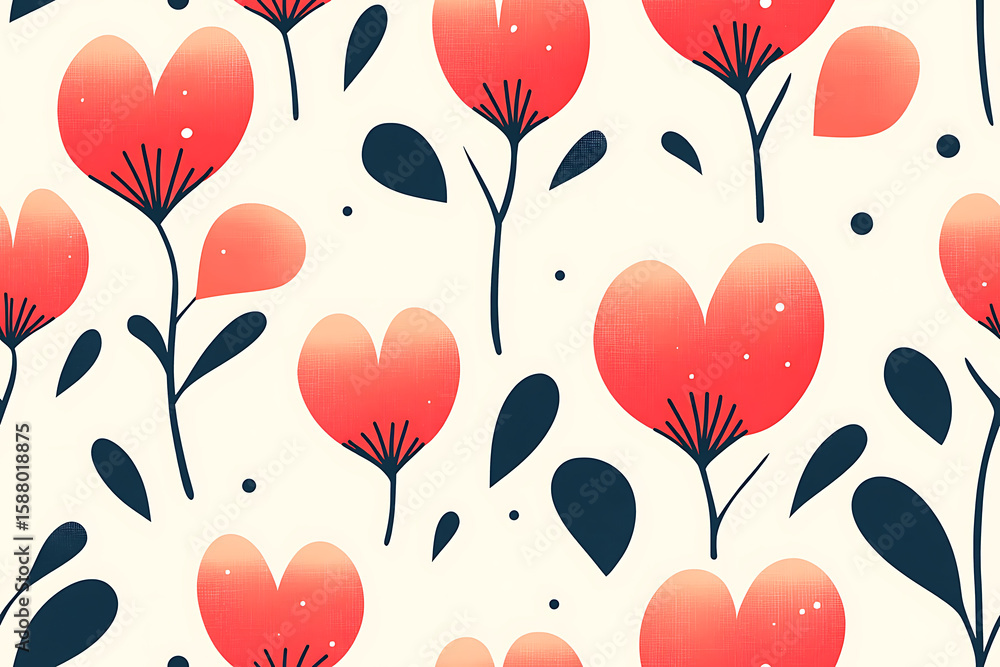 Canadian Bunchberry Minimalist seamless pattern background vector Canadian Bunchberry Minimalist seamless pattern background vector