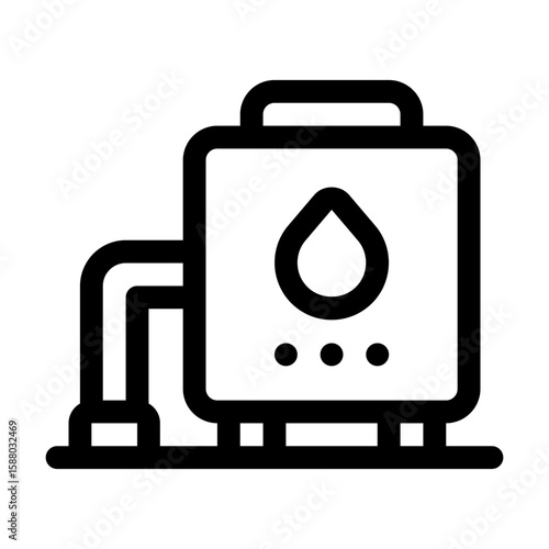 Water Tank Line Icon. Single icon, line vector icon