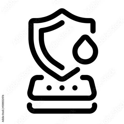 Water Resistant Line Icon. Single icon, line vector icon