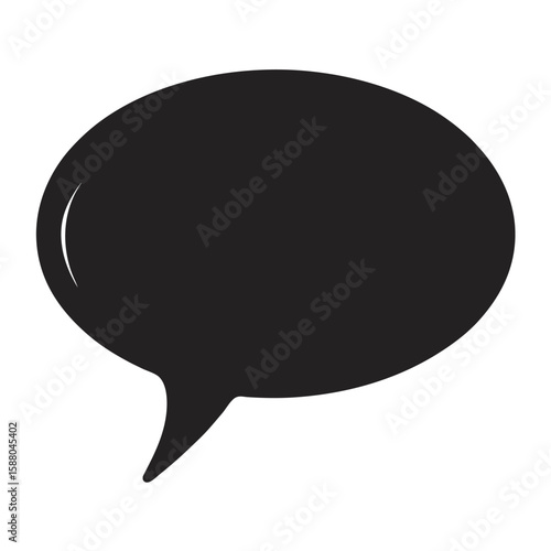 A versatile silhouette of a speech bubble, isolated on white, symbolizing communication, dialogue, and ideas.