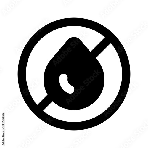 No Water Simple Glyph Icon. Single icon, glyph vector icon