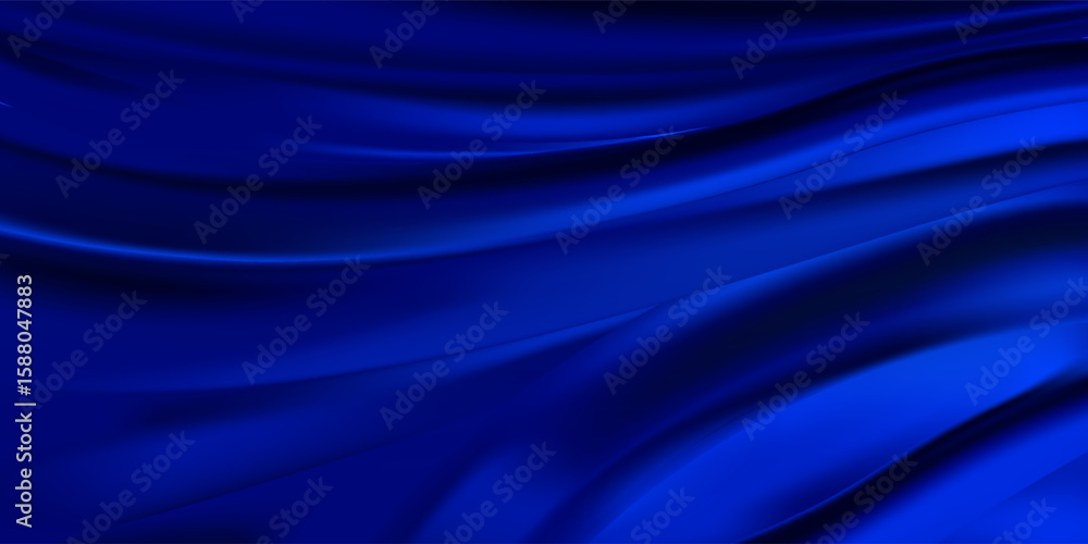 Obraz premium Elegant Dark Blue Silk Wave Background