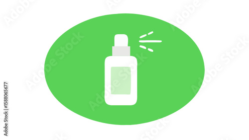 Spray bottle illustration for cleaning product, disinfectant, sanitizer, and air freshener applications