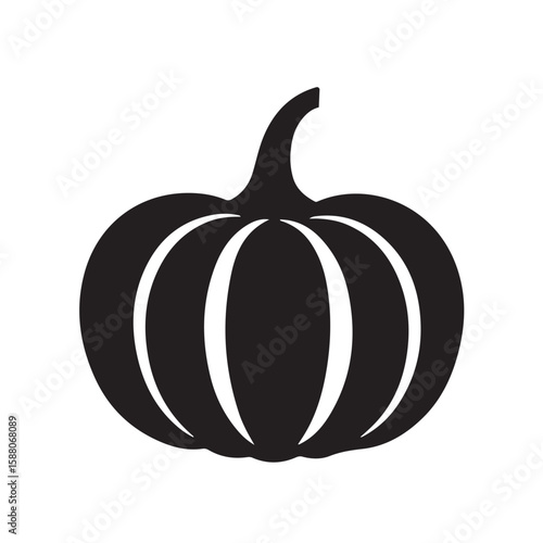 Vector illustration of a large pumpkin sketch in a simple and artistic hand drawn line style isolated on a white background