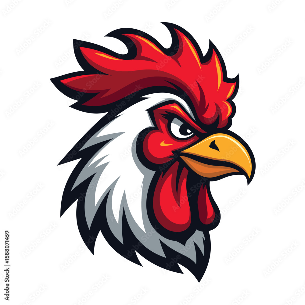 Angry Rooster Head Cartoon Vector Angry Rooster Head Cartoon Vector