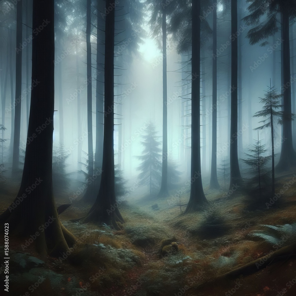 Fototapeta premium Foggy Morning Mystique Use fog as a natural diffuser to create h