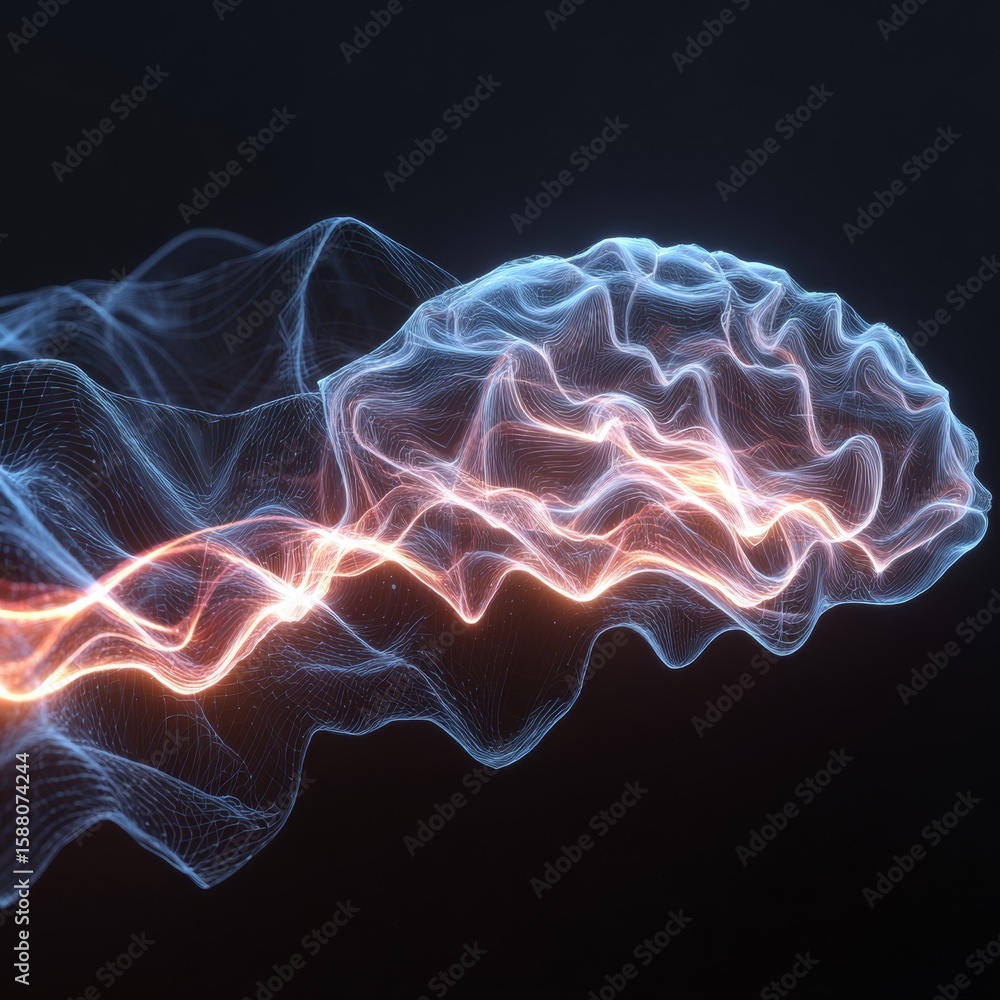 Obraz premium Abstract illustration of neural network concept with vibrant colors