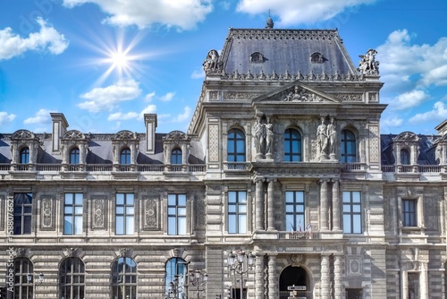 Paris, exterior facade of the Louvre