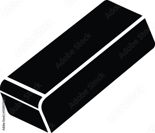 Small Eraser Angled View Silhouette Vector Icon