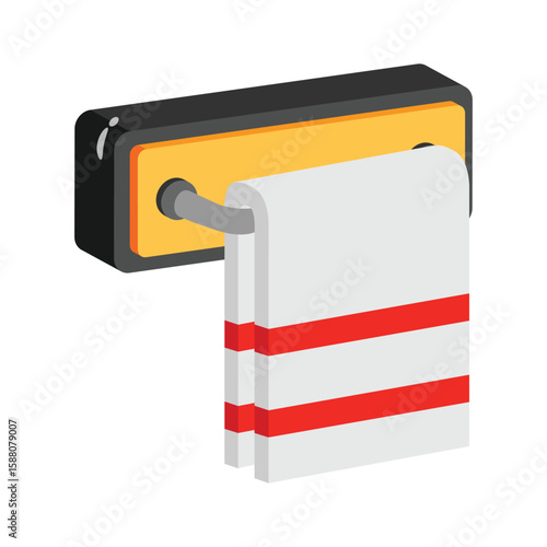 A modern 2d icon of mounted towel rack