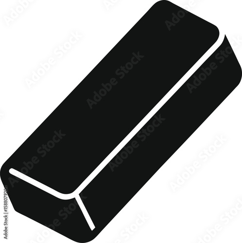 Eraser Tilted Perspective Silhouette Vector Design