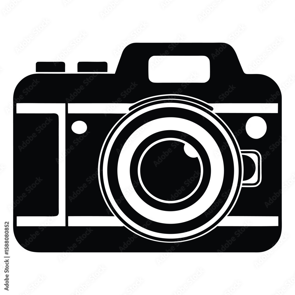 A sleek black silhouette of a camera with a prominent lens, representing photography, creativity, and visual media concepts. A sleek black silhouette of a camera with a prominent lens, representing photography, creativity, and visual media concepts.