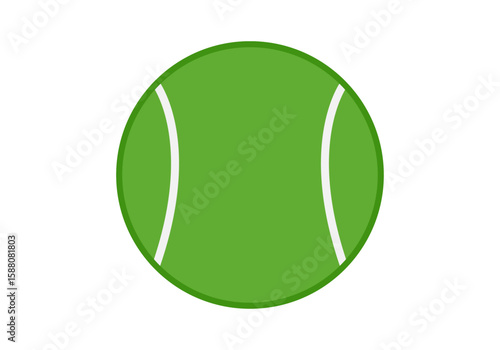 Pelota de tenis verde en fondo blanco