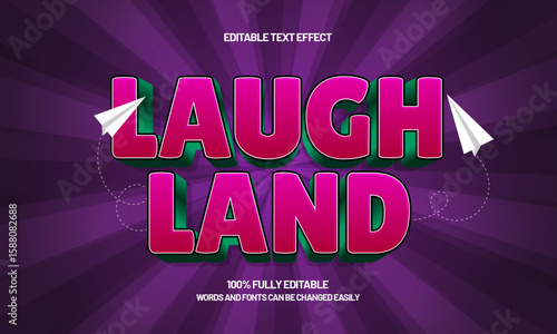 laugh land editable text effect with a kids and play text style