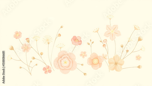 abstract floral background with flowers, HD and 4K image