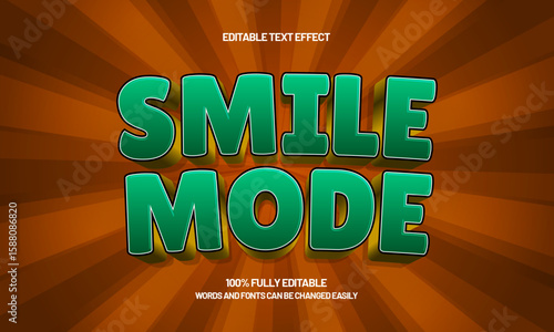 smile mode editable text effect with a kids and play text style