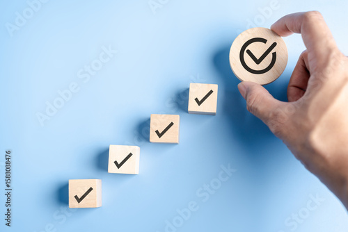 Papier peint Digital checklist showing step progress, task completion, productivity tracking, project planning, goal setting, and organized workflow for business or personal use