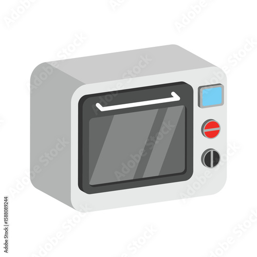 An editable 2d icon of hotel microwave oven