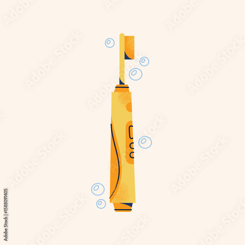 Dental Care Vector Electric Toothbrushes Oral Hygiene. Flat vector illustration in cartoon style. Dental care and hygiene concept
