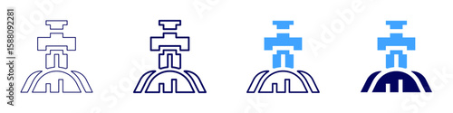 Sword loadout icon in 4 different styles. Thin Line, Line, Bold Line, Duotone. Duotone style. Editable stroke