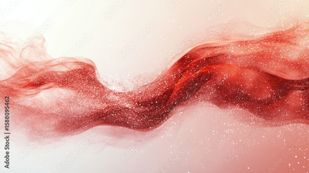 Fototapeta premium Abstract flowing red fabric with light effects.