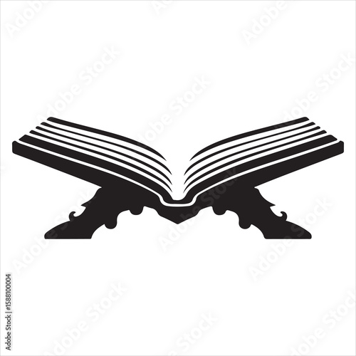 holy quran silhouette , black colour vacktor 