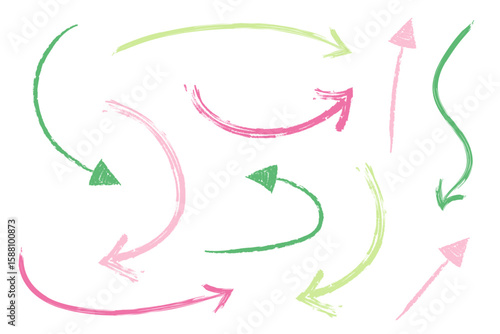 いろいろな手描きの矢印のイラストセット
