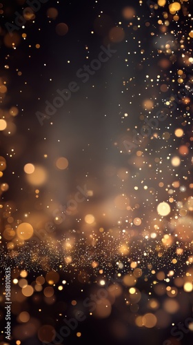 Shimmering golden bokeh effects create a magical atmosphere perfect for celebrations or festive events during evening hours