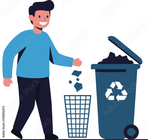 Dispose Trash Properly - Vector Public Awareness Sign