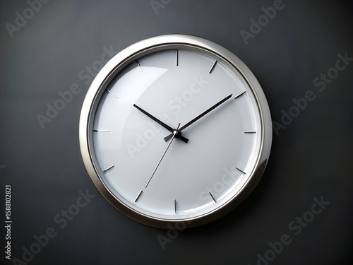 Wallpaper Mural A silver clock face isolated on a dark grey background Torontodigital.ca