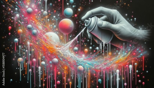 An ephemeral style simulation aerosol work designed to look like