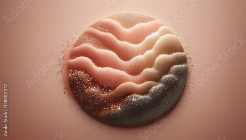 Blush pink gradient with champagne metallic particles incorporat