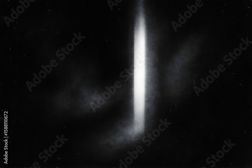 Abstract Black and White Vertical Light Leak on Grainy Background
