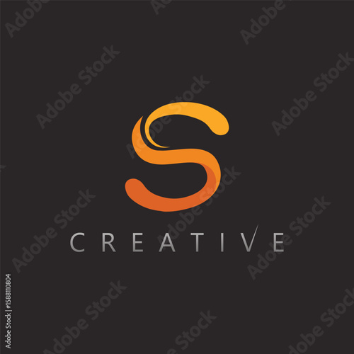 Minimal S Typography Logo with Abstract Symbol and Brand Identity