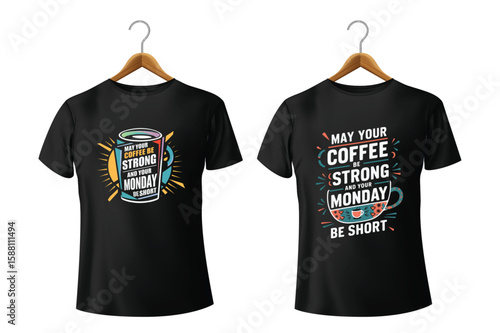 Black tshirts with coffee sayings graphic design apparel