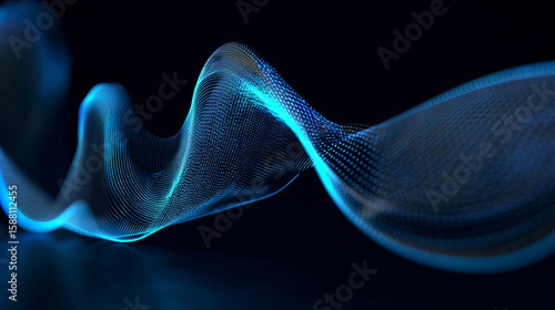 Wallpaper Mural Abstract gradient particle waves seamlessly flowing with soft purple light and bokeh. Orange and blue digital waves. Technology, engineering, science, and artificial intelligence background Torontodigital.ca