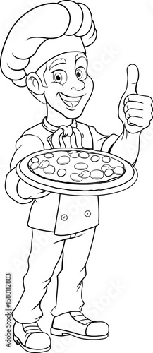 Chef Cartoon Pizza Cook Foo...