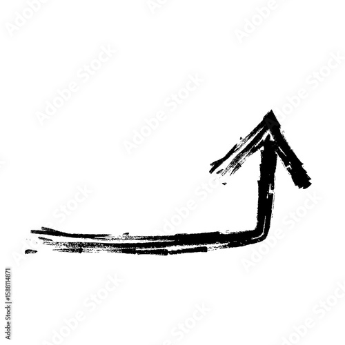 手書きの上向きの矢印のイラスト
